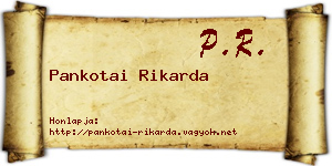 Pankotai Rikarda névjegykártya
